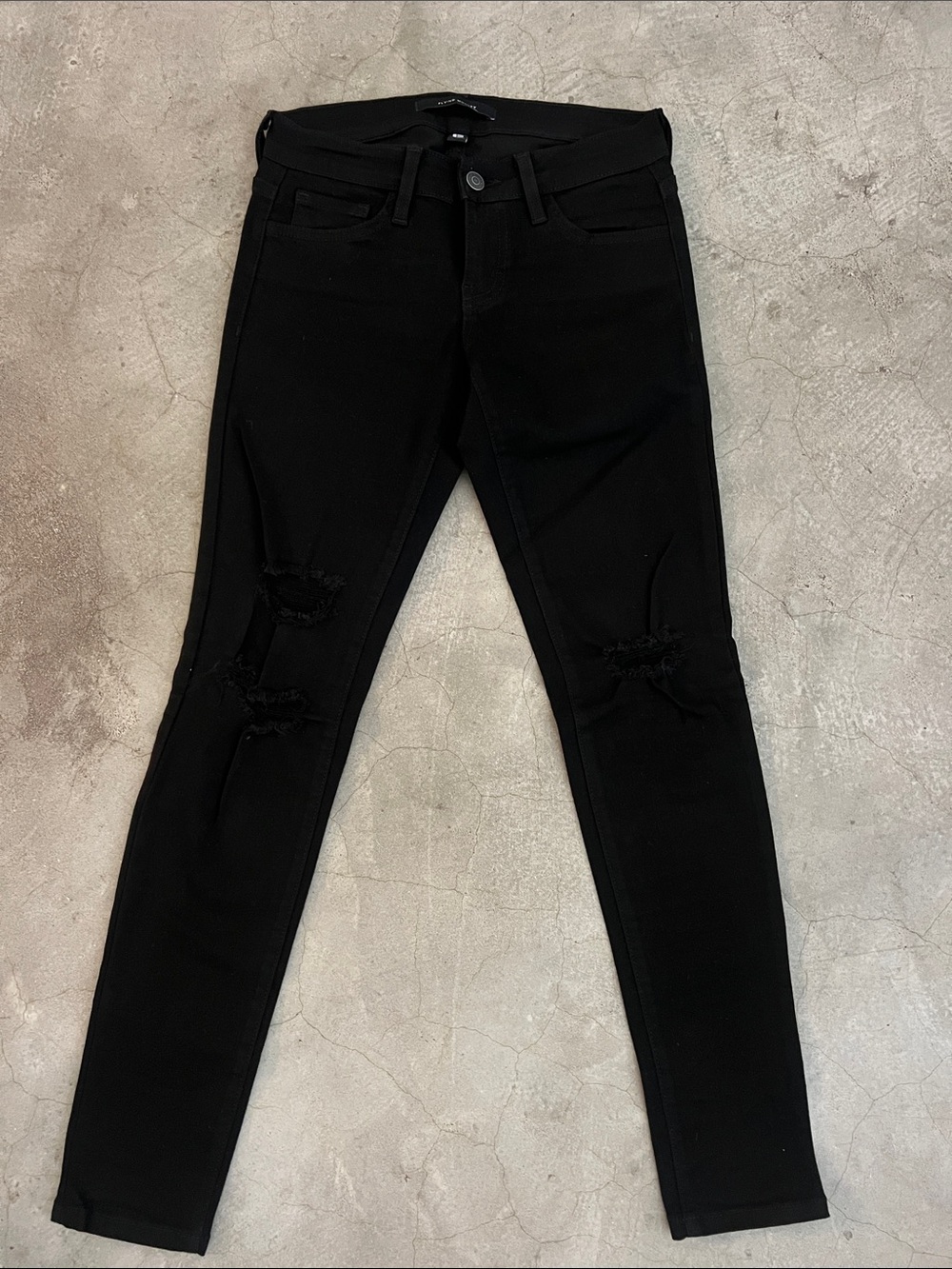 Flying Monkey Black Skinny Jeans with Ripped Knees